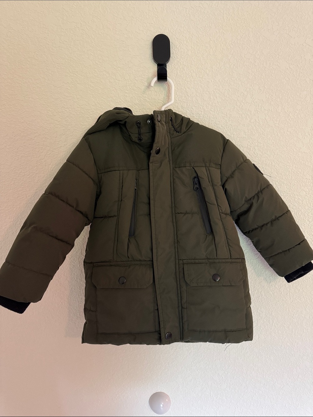 Primark Olive Green Hooded Kids Puffer Jacket